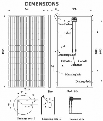 Panneau solaire AE Solar M6-72 série 365-385