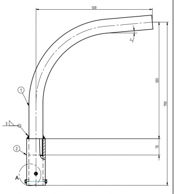 Supports tubulaires arqués en aluminium pour poteaux composites