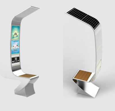 Banc EC6 USB / Banc solaire LED / 650 x 550 x 2360 mm