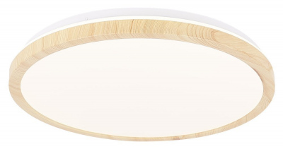 Plafonnier LED blanc + bois 36W 4000K