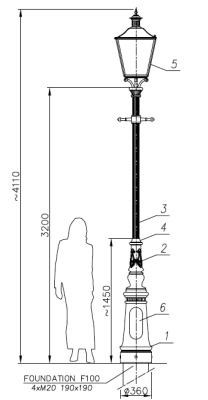 Latarnia parkowa A1A/03L Libra LED