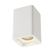 Luminaire SLV Plafonnier en plâtre, classe 1, carré, GU10, max. 35 W
