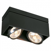  SLV Plafonnier double Kardamod Surface Square ES111, carré, noir, 2 ampoules GU10, max. 2 ampoules 75 W