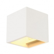  SLV Applique murale Plastra Cube, carrée, plâtre blanc, G9, max. 42 W