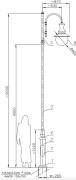 Lanterne de parc LED 33-58W mât 5m avec fondation et fixation
