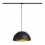 Suspension Forchini M 40 cm, ronde, noire/dorée, adaptateur monophasé E27 noir