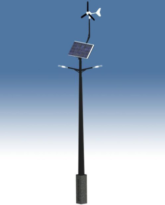 Lampe LED hybride 2x20W / panneau 275W / turbine 90W / 6m / 220Ah