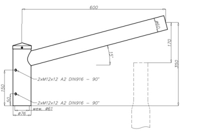 Flèche en aluminium Wr-4/1/0,6/15 ZP anodisé anthracite