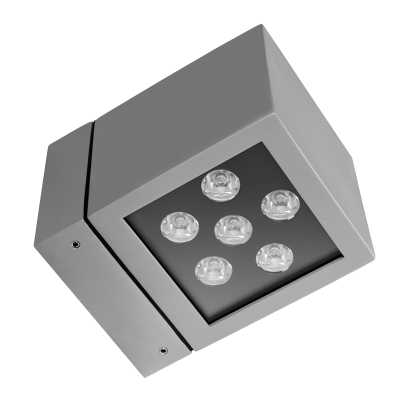 Kinkiet Ice Cube 1 Led  Ed 8w Czerwony Ip54 22  Szary