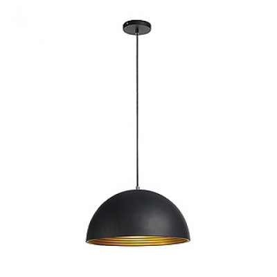 Suspension Forchini M Pd-2, 40 cm, ronde, noire/dorée, E27, max. 40 W