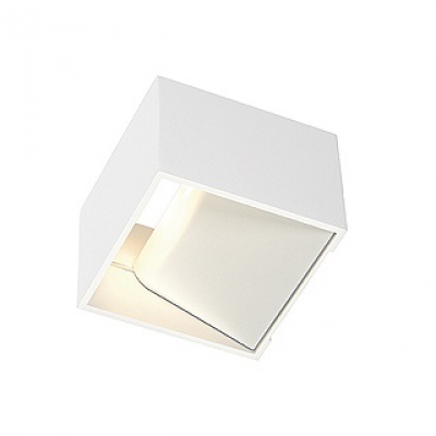 Applique murale carrée en bois, blanche, LED 5 W, 3 000 K