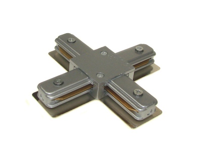 Connecteur de rail monophasé Pant à quatre voies argenté
