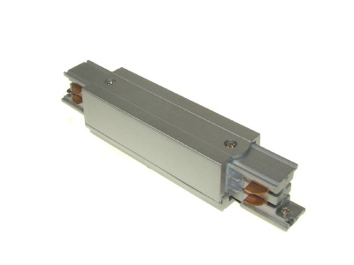 Connecteur de rail triphasé Adar droit argenté