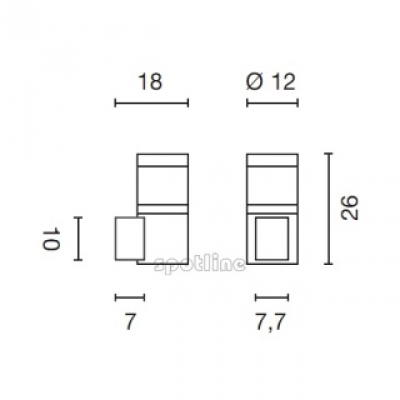 Applique murale F-pol, ronde, anthracite, E27, max. 20 W