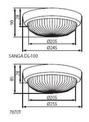 Plafonnier hermétique SANGA DL-100
