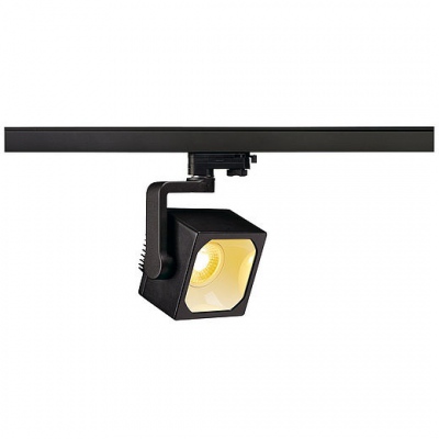 Réflecteur Euro Cube, noir, 60°, 3 000 k, Cri90, adaptateur triphasé