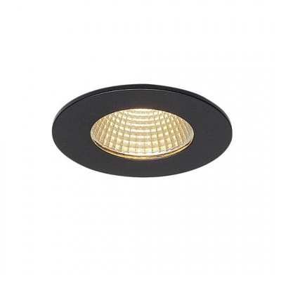 Spot encastrable rond Patta-f noir mat 9 W 38° 3 000 K avec alimentation