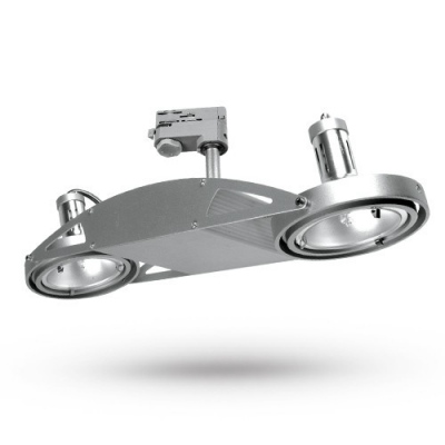 Projecteur sur rail FUSIO S42H, 2 x max. 45 W, argent