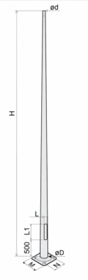 Lampadaire CC 7m 76/174/3