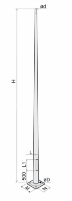 Słup oświetleniowy CC 4m 89/145/4