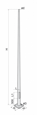 Lampadaire CC 4,5 m 60/110/3