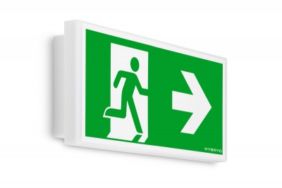 Luminaire d'évacuation d'urgence PRIMOS SGN LED 0000-PL-SS-1W-AT-3h-M-TS-9016-NOP
