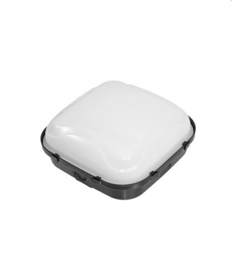 Plafonnier Parada Karo LED 13W avec détecteur de mouvement, base noire, abat-jour laiteux, blanc neutre