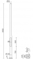 Poteau de signalisation en aluminium 3,9 m B120