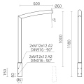 Flèche en aluminium WR-5A/1/0,6/5 en acier inoxydable anodisé