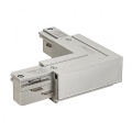 Connecteur d'angle Eutrac avec mise à la terre externe, gris argenté