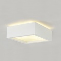Plafonnier, GL 104 E27, carré, plâtre blanc, max. 15 W