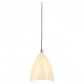 Suspension Tonga IV avec cache en céramique et rosace de plafond, argent