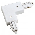 Connecteur coudé pour rail monophasé, mise à la terre externe, blanc