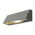 Applique carrée PEMA, gris argenté, E27, max. 15 W