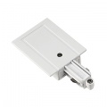 Alimentation pour rail haute tension monophasé, version encastrée au plafond, conducteur de protection à droite, blanc