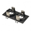 Nouveau Tria Ii Gu10 encastré, rectangulaire, noir mat, max. 2 x 50 W,