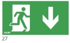125x250 Piktogram 27 Chłopek W Drzwiach Strzałka Dół Logo Awex (iso7010)