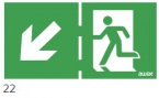 150x300 Piktogram 22 Ukośna Strzałka Góra/dół Chłopek W Drzwiach Logo Awex (iso7010)