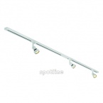 Rail Ensemble de rails 1-f 3, blanc, 2 x 1 m, avec 3 ampoules LED Puri Spot I