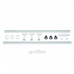 Rail Ensemble de rails 1-f 3, blanc, 2 x 1 m, avec 3 ampoules LED Puri Spot I