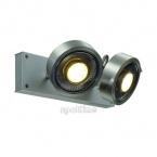 Plafonnier Kalu 2 Qpar, aluminium brossé ES111, max. 2 x 75 W