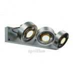Plafonnier Kalu 3 Qpar, aluminium brossé ES111, max. 3 x 75 W