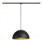 Suspension Forchini M 40 cm, ronde, noire/dorée, adaptateur monophasé E27 noir