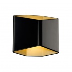 Cariso, Applique murale LED 2, noir/laiton, LED 7,5 W, 3 000 K