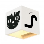 Applique murale Plastra Cube, carrée, plâtre blanc, G9, max. 42 W