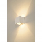 Applique murale Plastra Cube, carrée, plâtre blanc, G9, max. 42 W