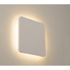 Applique murale carrée Plastra, plâtre blanc, 48 LED, 3 000 K