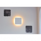 Applique murale carrée Plastra, plâtre blanc, 48 LED, 3 000 K