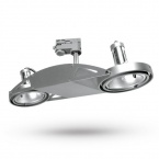 Projecteur sur rail FUSIO S42H, 2 x max. 45 W, argent