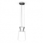 Suspension PALMERO 25, max. 60 W, abat-jour argent laiteux
